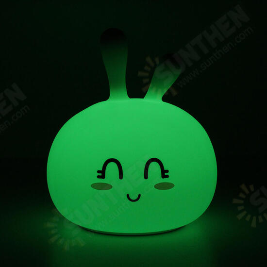 USB RGB Rechargeable Cute Silicone LED Night Light Tap Touch Atmostphere Light for Kid Sleeping