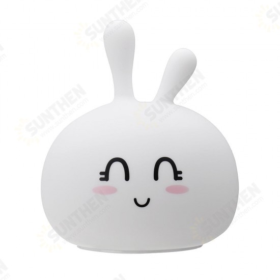 USB RGB Rechargeable Cute Silicone LED Night Light Tap Touch Atmostphere Light for Kid Sleeping