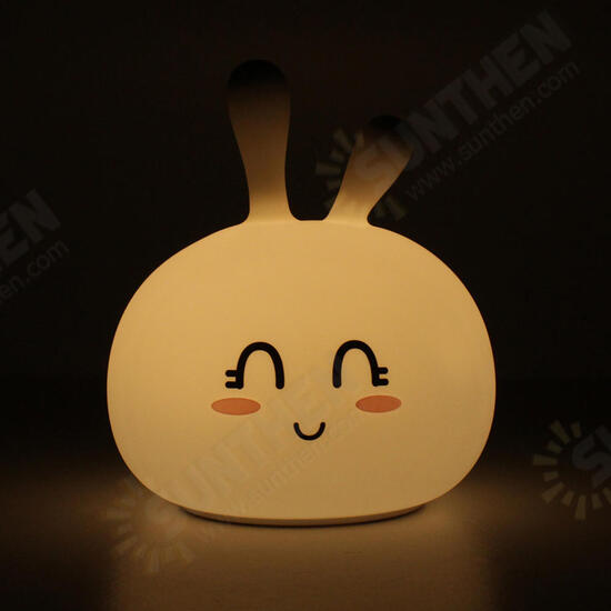 USB RGB Rechargeable Cute Silicone LED Night Light Tap Touch Atmostphere Light for Kid Sleeping