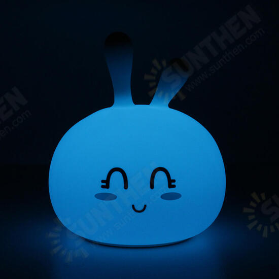 USB RGB Rechargeable Cute Silicone LED Night Light Tap Touch Atmostphere Light for Kid Sleeping