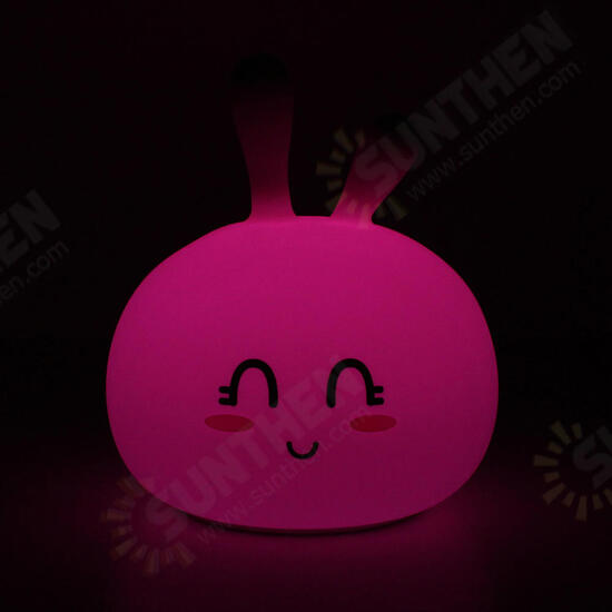 USB RGB Rechargeable Cute Silicone LED Night Light Tap Touch Atmostphere Light for Kid Sleeping