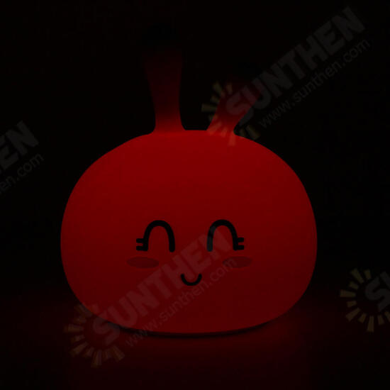 USB RGB Rechargeable Cute Silicone LED Night Light Tap Touch Atmostphere Light for Kid Sleeping