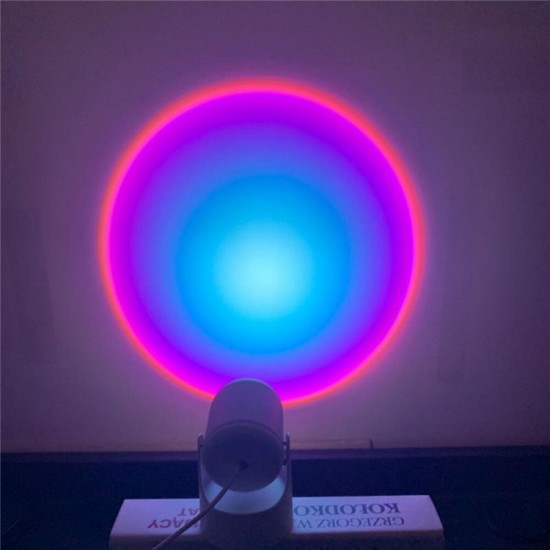 USB Sunset Projection Lamp Aesthetic Table Anti-glare LED Night Light Romantic Visual Rainbow Projector Modern Atmosphere Background Wall Decoration