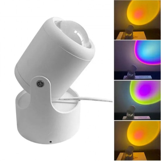 USB Sunset Projection Lamp Aesthetic Table Anti-glare LED Night Light Romantic Visual Rainbow Projector Modern Atmosphere Background Wall Decoration