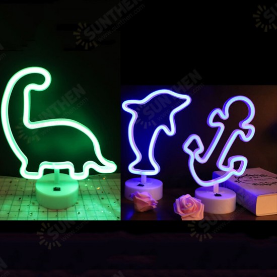 Upgrade Neon Night Light Rabbit Vibrato Anchor Bigmouth Bird Creative Night Light Spot