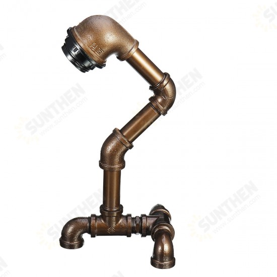 Vintage Industrial Robot Light Water Pipe Steampunk Desk Table Lamp Bedroom E27