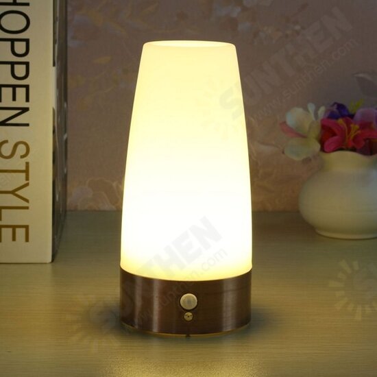 Wireless LED Night Light Table Bed Lamp Motion Sensor Battery Operated For Indoor Lighting