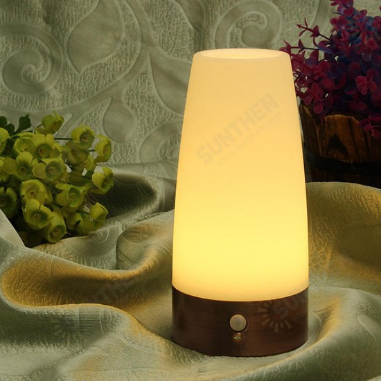 Wireless Motion Sensor Cylinder LED Night Light Battery Powered Lamp