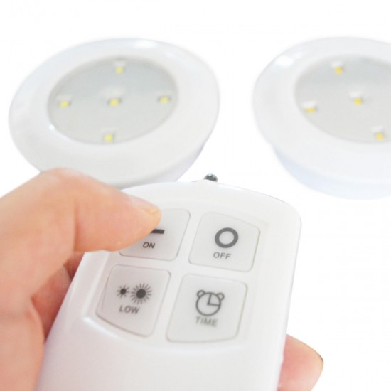 Wireless Remote Control Bright LED Night Light Battery Powered Ceiling Lamp for Kitchen Cabinet