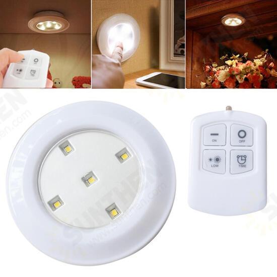 Wireless Remote Control Bright LED Night Light Battery Powered Ceiling Lamp for Kitchen Cabinet