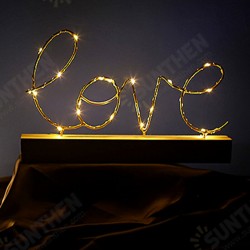 Wood Mini LED Night Light Home Love Desktop Letter Lamp Home Party Decor Wood Mini LED Night Light Home Love Desktop Letter Lamp Home Party Decor