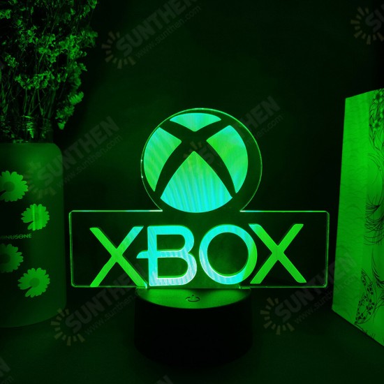 Xbox Game Icon 3D Illusion Lamp Gaming Room Desktop Setup LED Sensor Lights Color Changing Computer Backlight Room Decoration