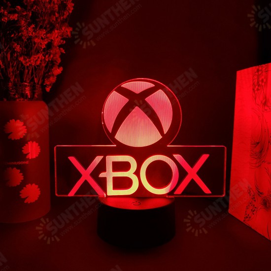 Xbox Game Icon 3D Illusion Lamp Gaming Room Desktop Setup LED Sensor Lights Color Changing Computer Backlight Room Decoration