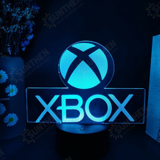 Xbox Game Icon 3D Illusion Lamp Gaming Room Desktop Setup LED Sensor Lights Color Changing Computer Backlight Room Decoration