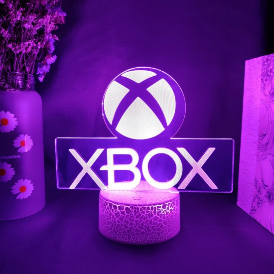 Xbox Game Icon 3D Illusion Lamp Gaming Room Desktop Setup LED Sensor Lights Color Changing Computer Backlight Room Decoration