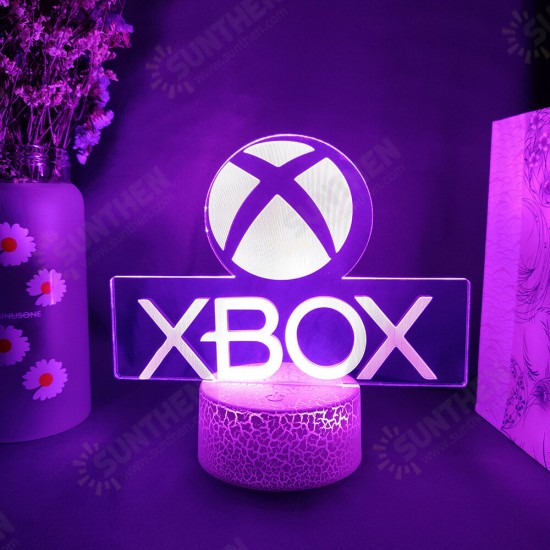 Xbox Game Icon 3D Illusion Lamp Gaming Room Desktop Setup LED Sensor Lights Color Changing Computer Backlight Room Decoration