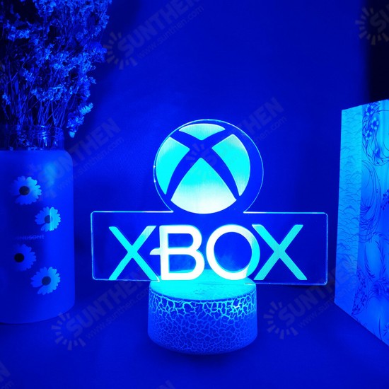 Xbox Game Icon 3D Illusion Lamp Gaming Room Desktop Setup LED Sensor Lights Color Changing Computer Backlight Room Decoration