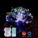 50/100LEDs 32.8ft Christmas Decorative LED String Lights Sound Activated Music 12 Modes Waterproof Silver Wire Multicolor USB Powered Fairy Lights with Remote Control