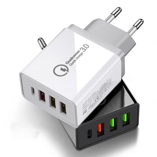 36W QC3.0 PD 4-Port USB Type-C Output Quick Charge USB Charger Universal Travel Charger for iPhone 11 Pro Max for Samsung S10 S9 HUAWEI LG