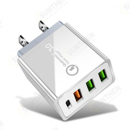 36W QC3.0 PD 4-Port USB Type-C Output Quick Charge USB Charger Universal Travel Charger for iPhone 11 Pro Max for Samsung S10 S9 HUAWEI LG