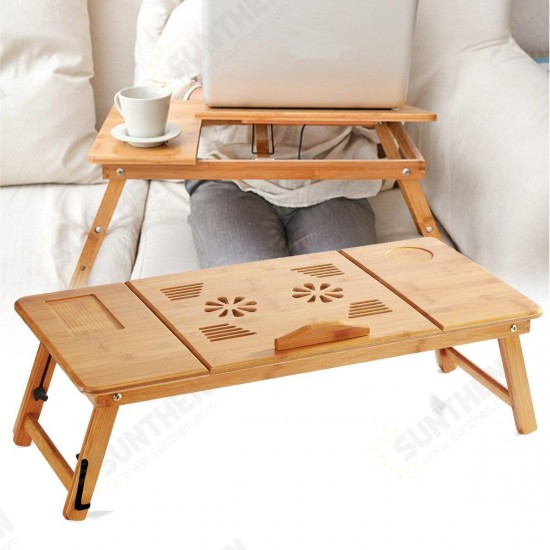 50X30x4cm Adjustable Foldable Laptop PC Desk Portable Bamboo Bed Notebook Table Holder