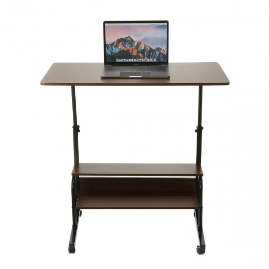 Adjustable Laptop Desk Movable Bed Desk Writing Small Desk Lifting Desk Mobile Bedside Table for Home Dormitory