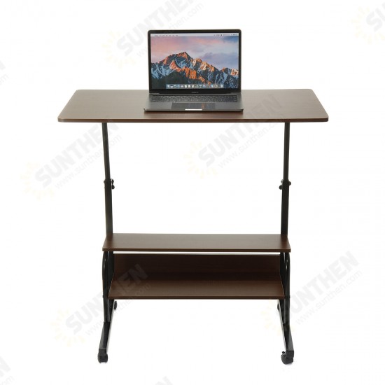 Adjustable Laptop Desk Movable Bed Desk Writing Small Desk Lifting Desk Mobile Bedside Table for Home Dormitory