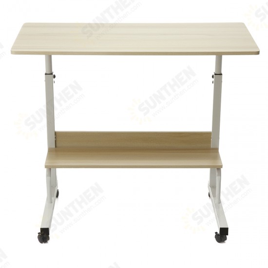 Adjustable Laptop Desk Movable Bed Desk Writing Small Desk Lifting Desk Mobile Bedside Table for Home Dormitory