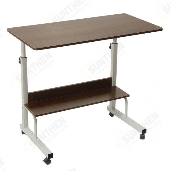 Adjustable Laptop Desk Movable Bed Desk Writing Small Desk Lifting Desk Mobile Bedside Table for Home Dormitory