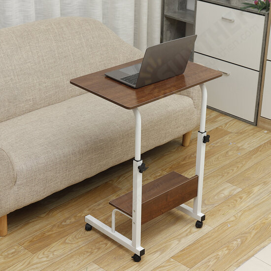 Adjustable Laptop Desk Movable Bed Desk Writing Small Desk Lifting Desk Mobile Bedside Table for Home Dormitory