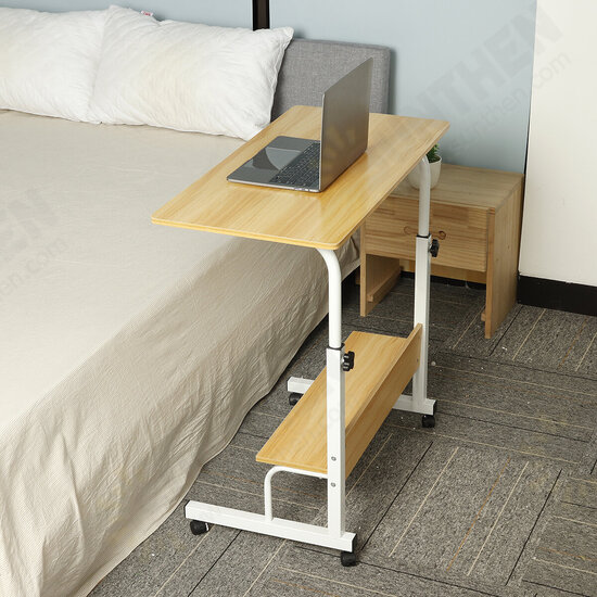 Adjustable Laptop Desk Movable Bed Desk Writing Small Desk Lifting Desk Mobile Bedside Table for Home Dormitory