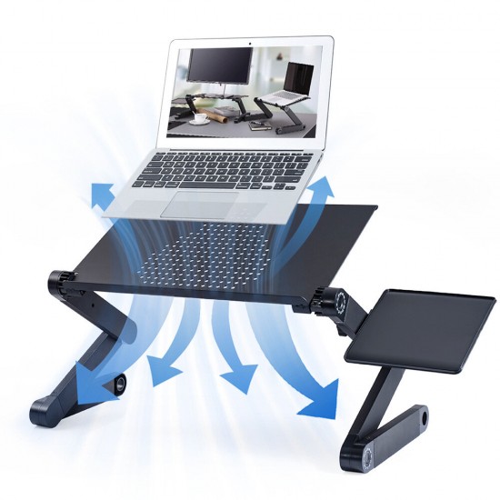 Adjustable Laptop Stand Desk Table Lazy Lap Bed Tray Foldable Notebook Stand Cooling Fan
