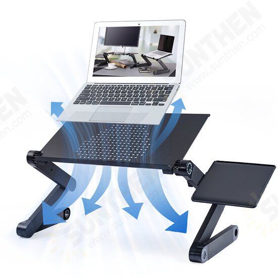 Adjustable Laptop Stand Desk Table Lazy Lap Bed Tray Foldable Notebook Stand Cooling Fan