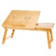 Bamboo Laptop Notebook Bed Desk Table Holder Sofa Tray Cooling Stand With Drawer