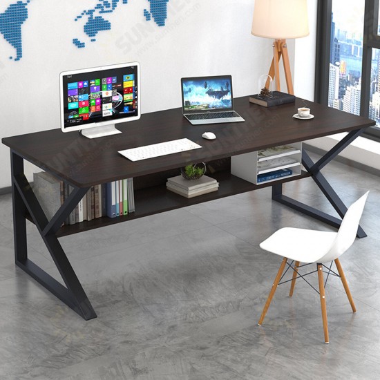 Computer Desk Student Writing Study Table Workstation Laptop Desk Game Table with Storage Shelf for Home Office Supplies