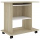 Computer Desk White and Sonoma Oak 31.5inchx19.7inchx29.5inch Chipboard