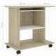 Computer Desk White and Sonoma Oak 31.5inchx19.7inchx29.5inch Chipboard