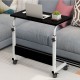 Computer Laptop Desk Height Adjustable Removable Writing Study Table Desktop Workstation Home Office Furniture with Universal Wheels
