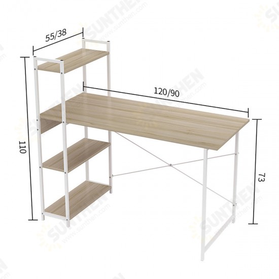 Computer Laptop Desk Modern Style Computer Table Variety of Display Office Table with 4 Tiers Bookshelf Study Writing for Home Office