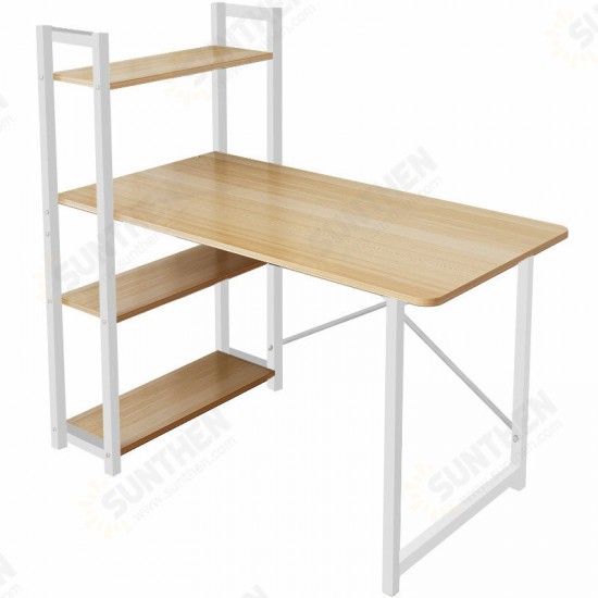 Computer Laptop Desk Writing Study Table Bookshelf Desktop Workstation with Storage Racks Home Office Furniture