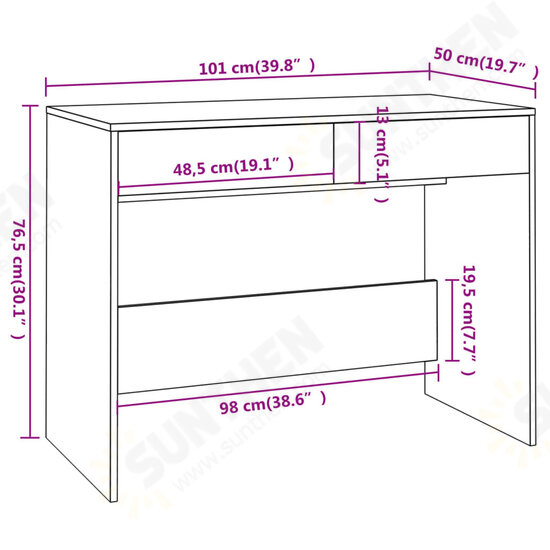 Desk Concrete Gray 39.8inchx19.7inchx30.1inch Chipboard