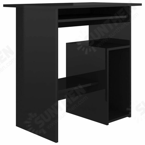 Desk High Gloss Black 31.5inchx17.7inchx29.1inch Engineered Wood