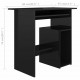 Desk High Gloss Black 31.5inchx17.7inchx29.1inch Engineered Wood