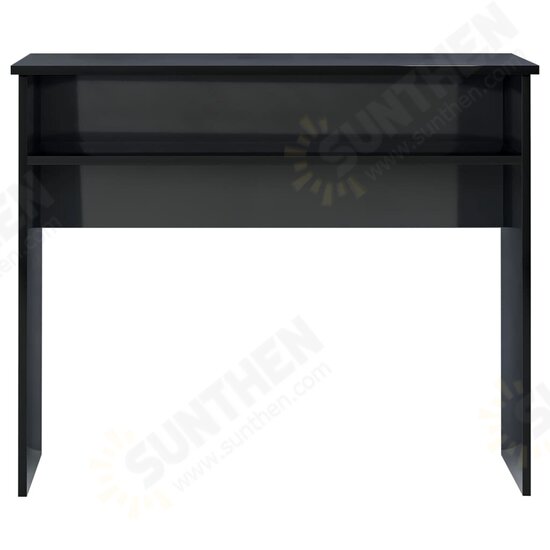 Desk High Gloss Black 35.4inchx19.7inchx29.1inch Engineered Wood