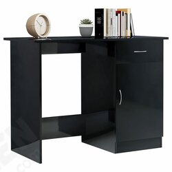 Desk High Gloss Black 39.4inchx19.7inchx29.9inch Engineered Wood Desk High Gloss Black 39.4inchx19.7inchx29.9inch Engineered Wood