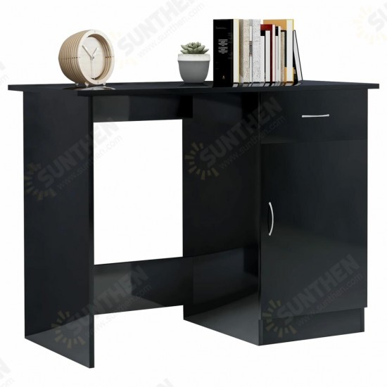 Desk High Gloss Black 39.4inchx19.7inchx29.9inch Engineered Wood