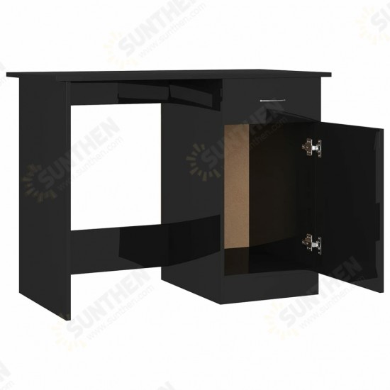 Desk High Gloss Black 39.4inchx19.7inchx29.9inch Engineered Wood