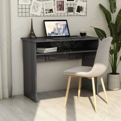 Desk High Gloss Gray 35.4inchx19.7inchx29.1inch Engineered Wood Desk High Gloss Gray 35.4inchx19.7inchx29.1inch Engineered Wood