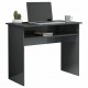 Desk High Gloss Gray 35.4inchx19.7inchx29.1inch Engineered Wood