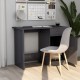 Desk High Gloss Gray 39.4inchx19.7inchx29.9inch Engineered Wood